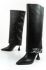 Karl Lagerfeld Debut II Damenschuhe Lederstiefel schwarz Fashion [KL32084 F0X]