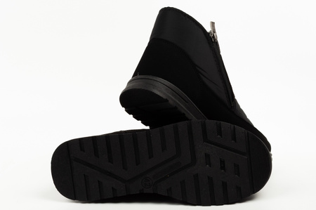 Progress Damen-Winterstiefel, Schwarz, Isoliertes Lammfell