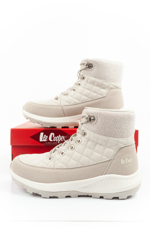 Lee Cooper Damen Winter-Wanderschuhe, Creme, Kunstleder