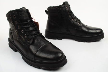 Wrangler Gillen Herren-Ankle-Boots mit Fellfutter, Schwarz, Modische, gefütterte Stiefel