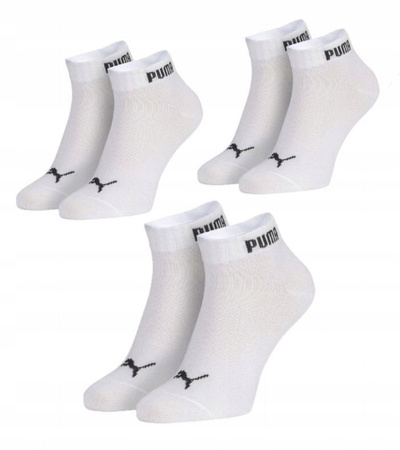 Puma Unisex 3er-Pack Baumwoll-Knöchelsocken, Weiß, Komfortabel