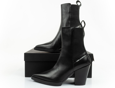 Karl Lagerfeld Cowboystiefel Damen Cowboystiefel Leder schwarz [KL31264 000]