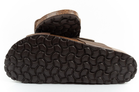Bio Bio Herren-Flip-Flops, vorgeformte Zehentrenner, Naturleder, Braun