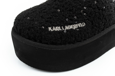 Karl Lagerfeld Thermo Damen Schneestiefel Stiefeletten mit Fell schwarz [KL48522W W0S]
