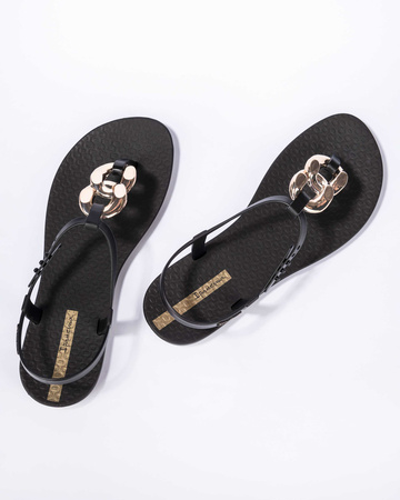 Ipanema Sandal Class Damen-Flip-Flops in modischem Schwarz mit Gold