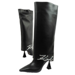 Karl Lagerfeld Debut II Damenschuhe Lederstiefel schwarz Fashion [KL32084 F0X]