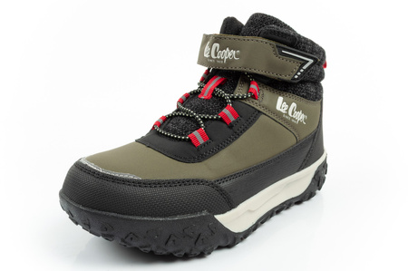 Lee Cooper Winter-Schneestiefel für Kinder, Klettverschluss-gefüttert, isoliert, modisches Khaki