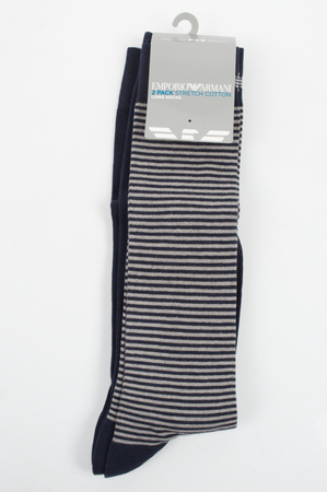 Emporio Armani Kniestrümpfe aus Baumwolle, Marineblau, 2er-Pack