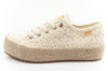 Lee Cooper Damen-Sneaker mit Schnürung, beige Plateau