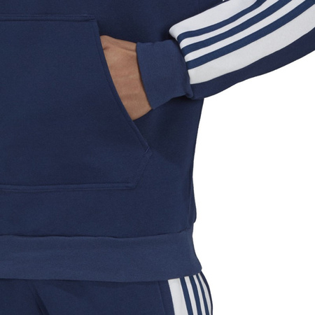 Adidas Herren-Kapuzenpullover mit Kängurutasche und stylischem Logo in Marineblau