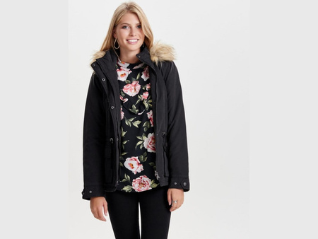 Damen Winterparka Only [15136160 BLACK] mit Fell, schwarz.