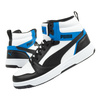 Puma Rebound v6 Herren-Sportschuhe [392326 20], Schwarz, Weiß und Blau.