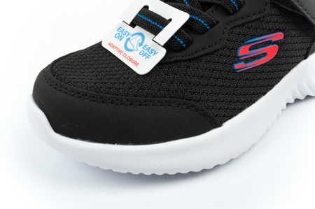 Skechers Bounder Kinder-Sportschuhe mit Klettverschluss, leicht, modisch, schwarz