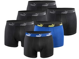 Puma Herren-Boxershorts, 6er-Pack, Schwarz und Blau, bequeme Baumwolle