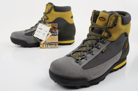 Aku Herren-Wanderschuhe Slope GTX aus Leder, knöchelhoch, Grau und Gelb