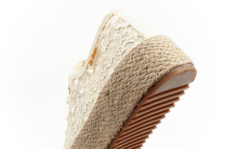 Lee Cooper Damen-Sneaker mit Schnürung, beige Plateau