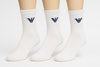 Emporio Armani Herren-Socken, weiße Baumwolle, 3er-Pack