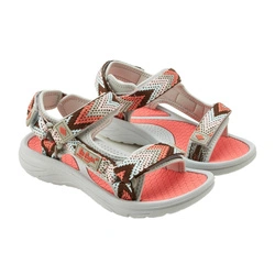 Lee Cooper Damen-Sandalen mit Klettverschluss für den Sommer und den Strand, Hellgrau und Rosa