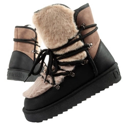 D. Franklin Damen Winterstiefel, modisches Fellfutter, isoliert, Schwarz, Braun, Beige