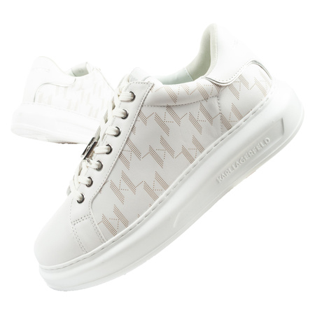 Karl Lagerfeld Kapri Herrenschuhe Sneakers Naturleder weiß [KL52563 01W]