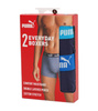 Puma Herren-Boxershorts, 2er-Pack, Marineblau, bequeme Baumwolle