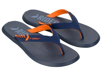 Rider Herren-Flip-Flops R1 Prime – Bequeme Hausschuhe in Marineblau und Orange