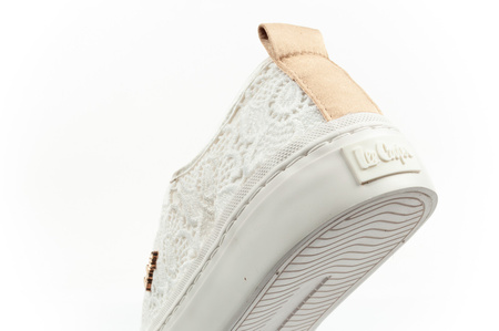 Lee Cooper Damen-Sneaker, modische weiße Schnürung