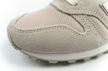 New Balance 373 Damen-Sneaker, Modisches Leder, Beige, Weiß