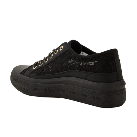 Lee Cooper Damen-Plateau-Sneaker mit Schnürung, schwarz