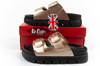 Lee Cooper Damen-Slipper, Gold, bequem, Plateau, modisch