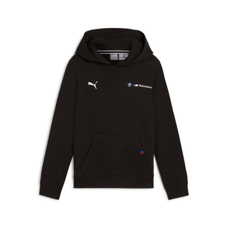 Puma BMW MMS Kinder-Kapuzenpullover mit Kängurutasche, Schwarz