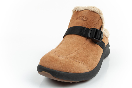 Keen Damen-Hausschuhe Hood Clog [1026803] Hausschuhe mit Schaffell, braun.