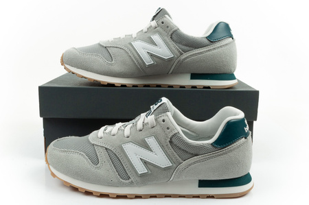 New Balance 373 Herren-Sneaker, Modisches graues Leder, Graugrün
