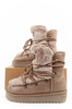 D. Franklin Damen Winterstiefel, modisches Fellfutter, brauner High-Top