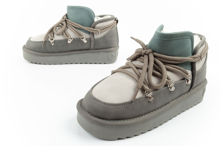 D.Franklin Damen Winterstiefel, modische, isolierte Stiefeletten in Grau