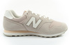 New Balance 373 Damen-Sneaker, Modisches Leder, Beige, Weiß