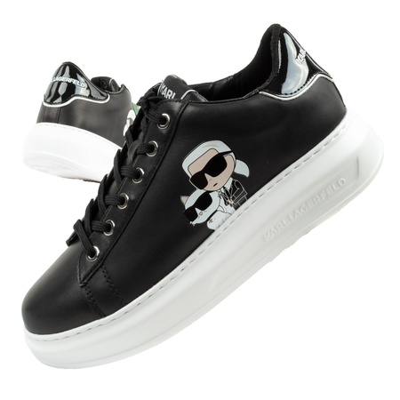 Karl Lagerfeld Kapri Schuhe Sneakers Damen Sport Leder schwarz [KL62524T 000]
