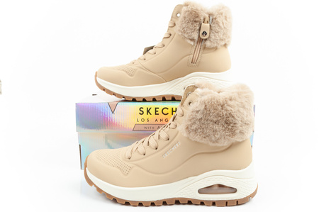 Skechers Uno Rugged Damen Winterstiefeletten in Beige mit Fell
