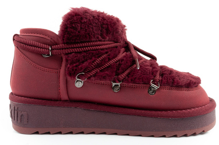 D. Franklin Damen Winterstiefel, modisches Fellfutter, Burgunderrot