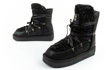 D. Franklin Damen Winterstiefel, modisches Fellfutter, isoliert, schwarzer High-Top