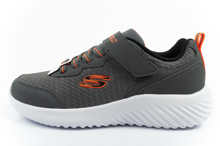 Skechers Bounder Kinder-Sportschuhe mit Klettverschluss, leicht, modisch, Grau