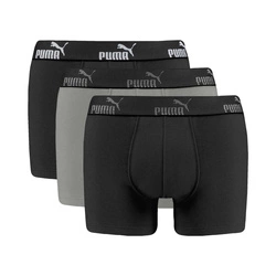 Puma Herren-Boxershorts im 3er-Pack, Schwarz und Grau, bequeme Baumwolle