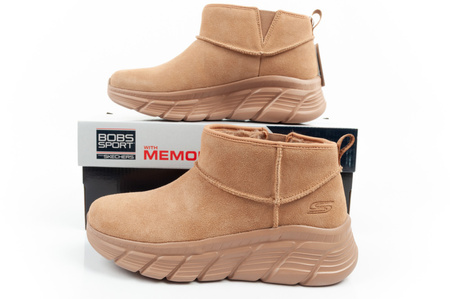 Skechers Damen Winterstiefel, isolierte Lederstiefeletten, Braun