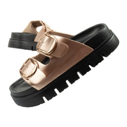 Lee Cooper Damen-Slipper, Gold, bequem, Plateau, modisch