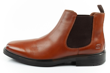 Skechers Herren Chelsea Boots Miller-Boris Elegantes Leder Braun