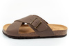 Bio Bio Herren-Flip-Flops, vorgeformte Zehentrenner, Naturleder, Braun