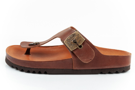 Herren Flip-Flop Schuhe Scholl Jake [F306981011] Leder Flip-Flops, braun.
