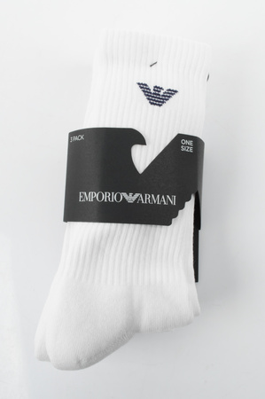 Emporio Armani Herren-Socken, bequeme Baumwolle, Weiß, 3er-Pack
