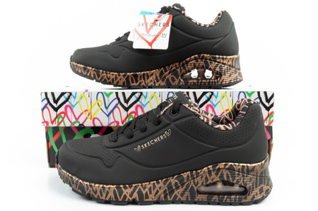 Skechers Uno-Loving Love Damen-Sneaker, modisches Schwarz